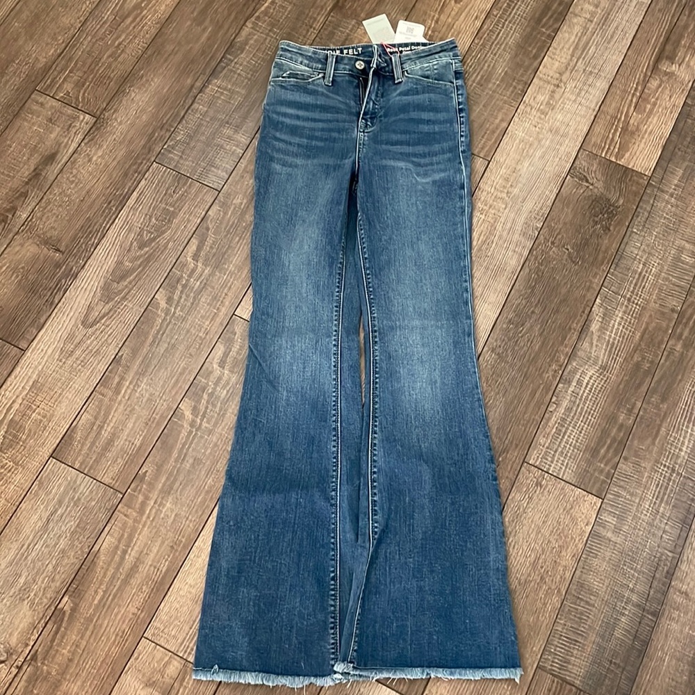 Laurie Felt Flare Denim Jeans, Size 00